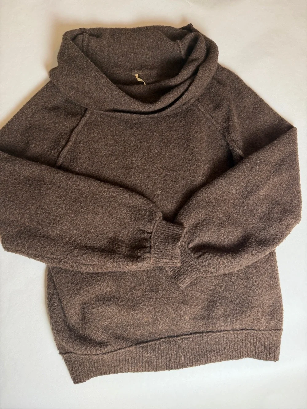 Free People Chocolate Brown Cowl Neck Sweater